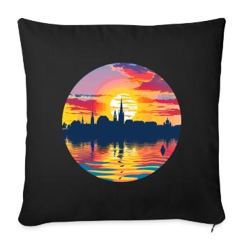 Konstanz Skyline - Sofakissenbezug 45 x 45 cm - Schwarz - Vorne