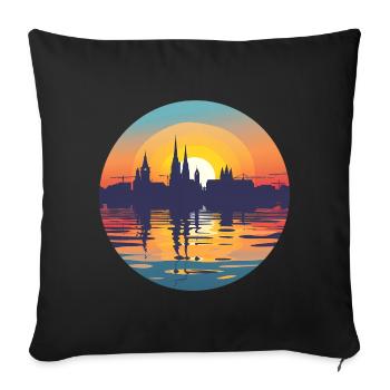 Krefeld Skyline - Sofa pillowcase 17,3'' x 17,3'' (45 x 45 cm) - black - Front