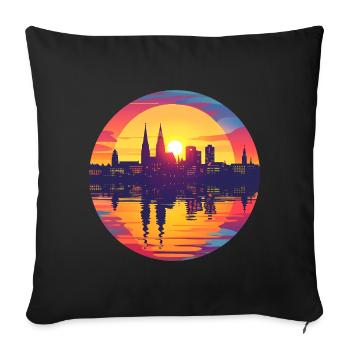 Ludwigsburg Skyline - Sofa pillowcase 17,3'' x 17,3'' (45 x 45 cm) - black - Front
