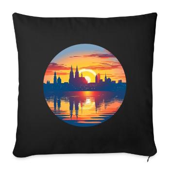 Magdeburg Skyline - Sofa pillowcase 17,3'' x 17,3'' (45 x 45 cm) - black - Front