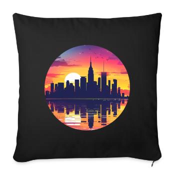 Marl Skyline - Sofakissenbezug 45 x 45 cm - Schwarz - Vorne