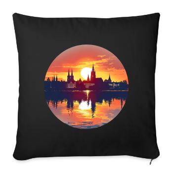 Nuremberg Skyline - Sofa pillowcase 17,3'' x 17,3'' (45 x 45 cm) - black - Front