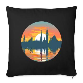 Oldenburg Skyline - Sofa pillowcase 17,3'' x 17,3'' (45 x 45 cm) - black - Front