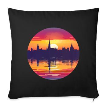 Ratingen Skyline - Housse de coussin décorative 45 x 45 cm - noir - Devant