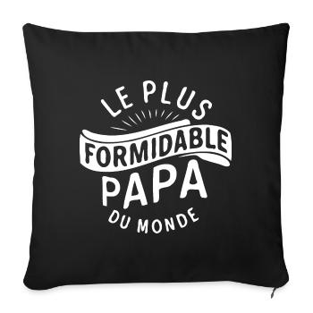 Belle idée cadeau fete des pères anniversaire papa - Housse de coussin décorative 45 x 45 cm - noir - Devant