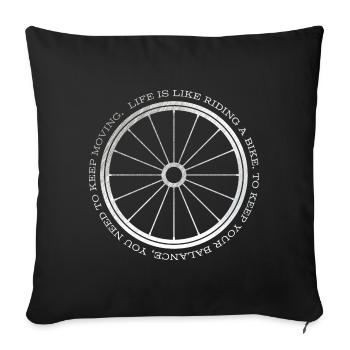 Gravel, Mountain Bike, Passion, Cycling - Sofa pillowcase 17,3'' x 17,3'' (45 x 45 cm) - black - Front