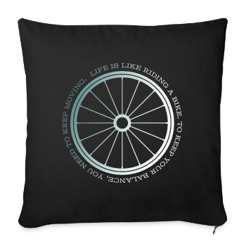 Gravel, Mountainbike, Leidenschaft, Radfahren - Sofakissenbezug 45 x 45 cm - Schwarz - Vorne