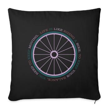 Gravel, Mountain Bike, Passion, Cycling - Sofa pillowcase 17,3'' x 17,3'' (45 x 45 cm) - black - Front