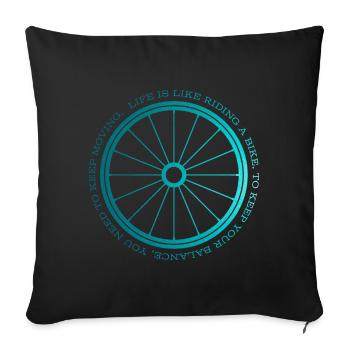 Gravel, Mountain Bike, Passion, Cycling - Sofa pillowcase 17,3'' x 17,3'' (45 x 45 cm) - black - Front
