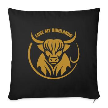 Mon bétail des Highlands que j’aime Highlands - Housse de coussin décorative 45 x 45 cm - noir - Devant