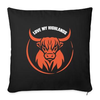Mon bétail des Highlands que j’aime Highlands - Housse de coussin décorative 45 x 45 cm - noir - Devant