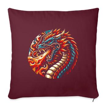 Colorful Fire Dragon - Sofa pillowcase 17,3'' x 17,3'' (45 x 45 cm) - burgundy - Front