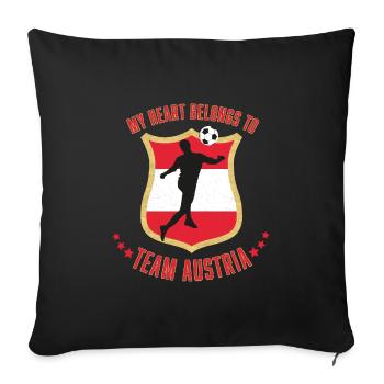 Football Team Austria - Sofa pillowcase 17,3'' x 17,3'' (45 x 45 cm) - black - Front