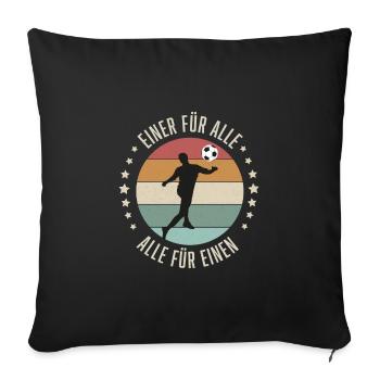 Le football, un pour tous - Housse de coussin décorative 45 x 45 cm - noir - Devant