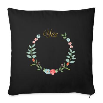 Yes - Sofa pillowcase 17,3'' x 17,3'' (45 x 45 cm) - black - Front