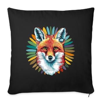 Fuchs - Illustration - Sofakissenbezug 45 x 45 cm - Schwarz - Vorne