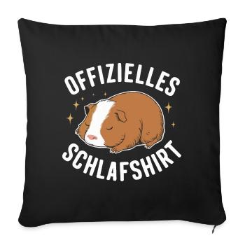 Meerschweinchen Kurzhaar Langhaar Crested Hunde - Sofakissenbezug 45 x 45 cm - Schwarz - Vorne