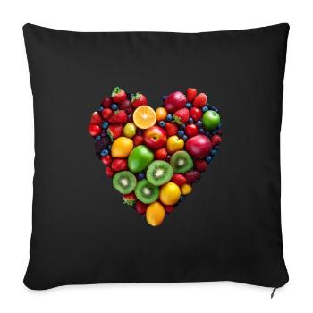 Cœur de fruit - Housse de coussin décorative 45 x 45 cm - noir - Devant