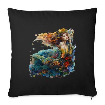 Une plongée dans la barrière de corail est une expérience - Housse de coussin décorative 45 x 45 cm - noir - Devant