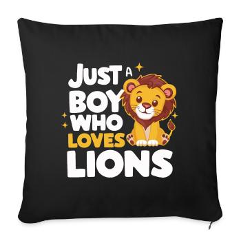 Lion Lion Animal Africa - Sofa pillowcase 17,3'' x 17,3'' (45 x 45 cm) - black - Front
