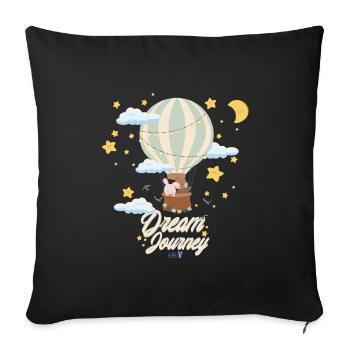 Dream trip - Sofa pillowcase 17,3'' x 17,3'' (45 x 45 cm) - black - Front