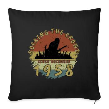66th Birthday Rocking this planet GIT 12/1958 - Sofa pillowcase 17,3'' x 17,3'' (45 x 45 cm) - black - Front