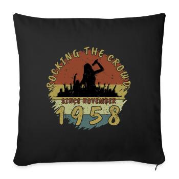 66th Birthday Rocking the crowd SNG 11/1958 - Sofa pillowcase 17,3'' x 17,3'' (45 x 45 cm) - black - Front