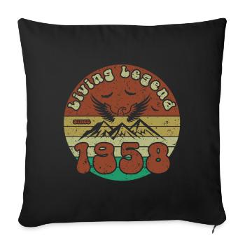 66th Birthday Living Legend since VIN 1958 - Sofa pillowcase 17,3'' x 17,3'' (45 x 45 cm) - black - Front