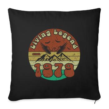45th Birthday Living Legend since VIN 1979 - Sofa pillowcase 17,3'' x 17,3'' (45 x 45 cm) - black - Front