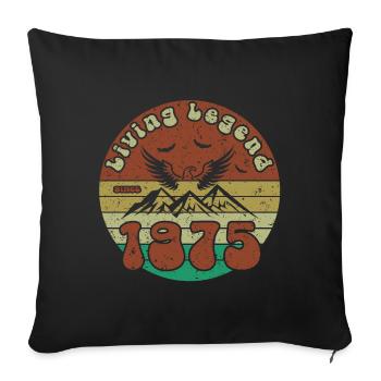 49th Birthday Living Legend since VIN 1975 - Sofa pillowcase 17,3'' x 17,3'' (45 x 45 cm) - black - Front