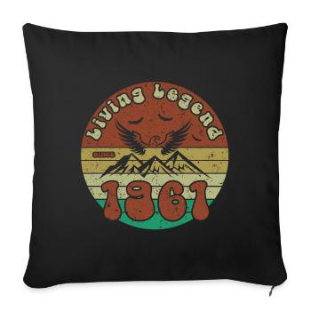 63rd Birthday Living Legend since VIN 1961 - Sofa pillowcase 17,3'' x 17,3'' (45 x 45 cm) - black - Front