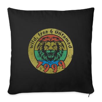 Wild, free & untamed since 1999 - Sofa pillowcase 17,3'' x 17,3'' (45 x 45 cm) - black - Front