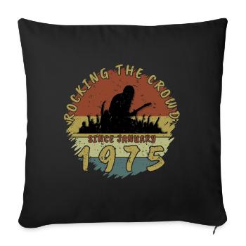 50e anniversaire Secouer cette planète GIT 01/1975 - Housse de coussin décorative 45 x 45 cm - noir - Devant