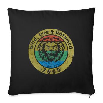 20. Geburtstag Wild, libre et indompté depuis 02/2005 - Housse de coussin décorative 45 x 45 cm - noir - Devant