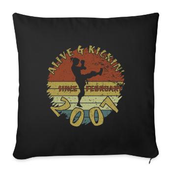 18. Geburtstag Vivant et dynamique depuis 02/2007 - Housse de coussin décorative 45 x 45 cm - noir - Devant