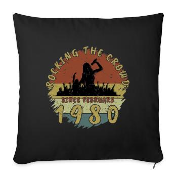 45th Birthday Rocking the crowd SNG 02/1980 - Sofa pillowcase 17,3'' x 17,3'' (45 x 45 cm) - black - Front