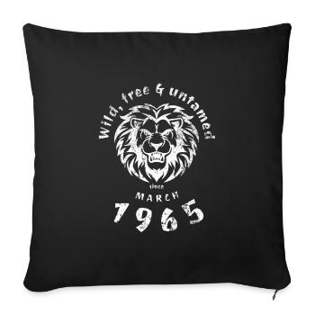 60. Geburtstag Sauvage, libre et indompté depuis 03/1965 - Housse de coussin décorative 45 x 45 cm - noir - Devant