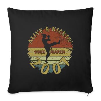 18. Geburtstag Vivant depuis 03/2007 - Housse de coussin décorative 45 x 45 cm - noir - Devant