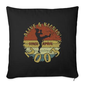 22. Geburtstag Vivant depuis 04/2003 - Housse de coussin décorative 45 x 45 cm - noir - Devant