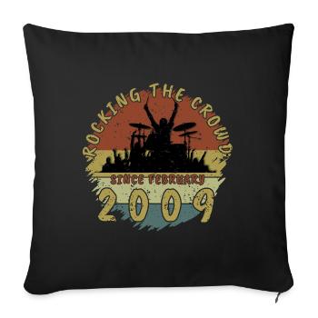 16th Birthday Rocking the crowd DRM 02/2009 - Sofa pillowcase 17,3'' x 17,3'' (45 x 45 cm) - black - Front