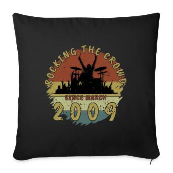 16th Birthday Rocking the crowd DRM 03/2009 - Sofa pillowcase 17,3'' x 17,3'' (45 x 45 cm) - black - Front