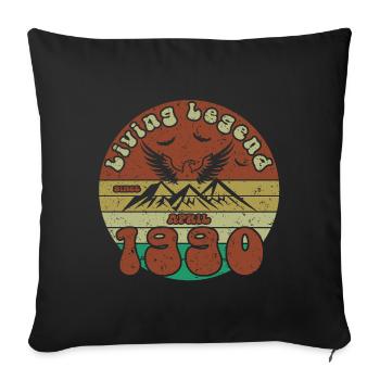 35th Birthday Living Legend since VIN 04/1990 - Sofa pillowcase 17,3'' x 17,3'' (45 x 45 cm) - black - Front