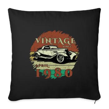45ème Anniversaire - Classique - Millésime depuis 04/1980 - Housse de coussin décorative 45 x 45 cm - noir - Devant