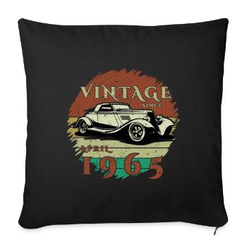 60ème Anniversaire - Classique - Millésime depuis 04/1965 - Housse de coussin décorative 45 x 45 cm - noir - Devant