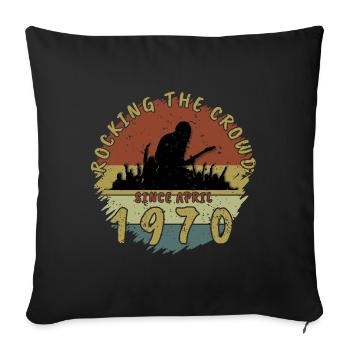 55th Birthday Rocking the crowd GIT 04/1970 - Sofa pillowcase 17,3'' x 17,3'' (45 x 45 cm) - black - Front