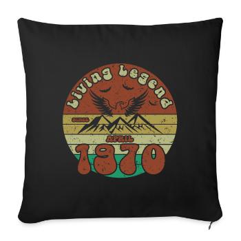 55th Birthday Living Legend since VIN 04/1970 - Sofa pillowcase 17,3'' x 17,3'' (45 x 45 cm) - black - Front