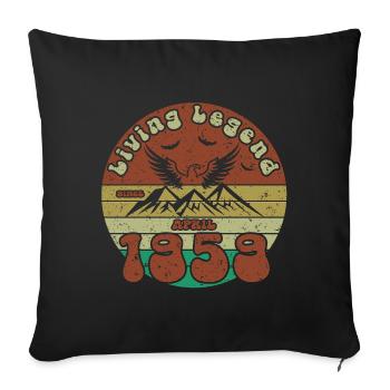 66. Geburtstag Living Legend since VIN 04/1959 - Sofakissenbezug 45 x 45 cm - Schwarz - Vorne
