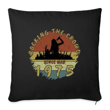 50ème Anniversaire Faire vibrer la foule SNG 05/1975 - Housse de coussin décorative 45 x 45 cm - noir - Devant