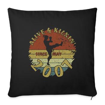 18. Geburtstag Vivant depuis 05/2007 - Housse de coussin décorative 45 x 45 cm - noir - Devant