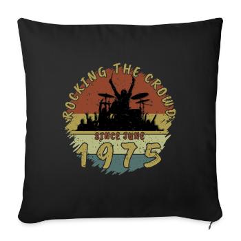 50e anniversaire Faire vibrer la foule DRM 06/1975 - Housse de coussin décorative 45 x 45 cm - noir - Devant